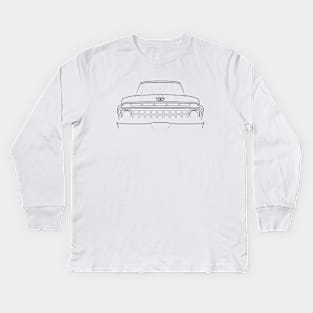 1965 Ford F-100 Pickup - front Stencil, black Kids Long Sleeve T-Shirt